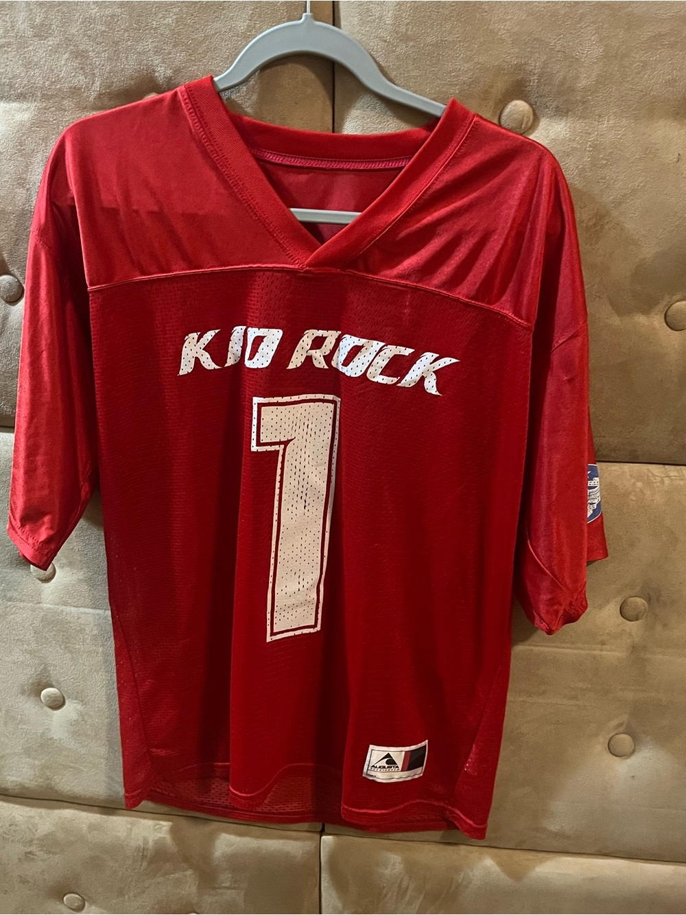 Augusta Sportswear Red Kids Jersey with White Number 1